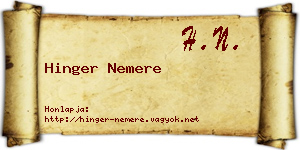 Hinger Nemere névjegykártya